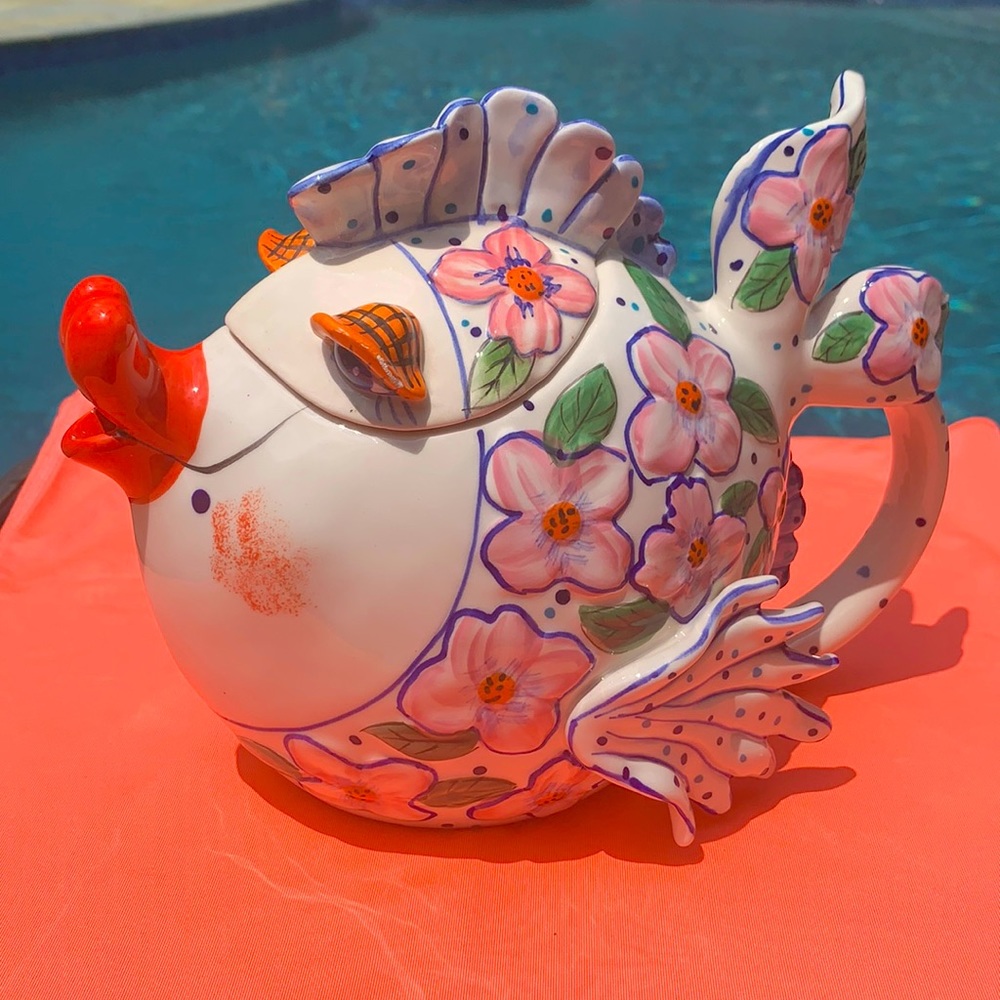 Blue Sky Clayworks Flower Garden Teapot